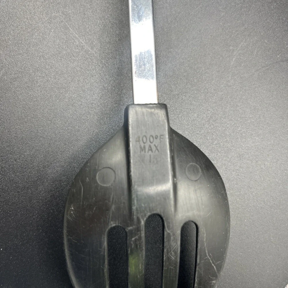 Vtg‎ EKCO Nylon Slotted Spoon Cooking Serving Black Heat Resistant 400° F 12